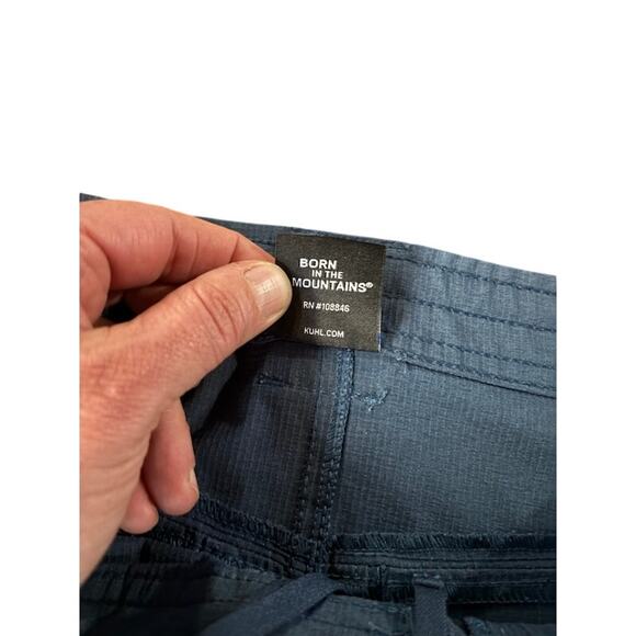 Kuhl Horizon Shorts Traverse Hiking Soft Shell Roll-Up Cargo Blue Women's 6 - Picture 5 of 8